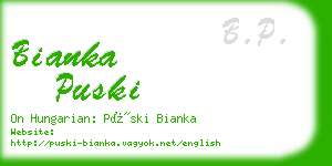 bianka puski business card